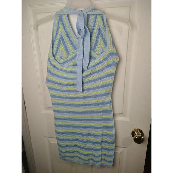 No Comment Knitted High Neck Tie Knee Length Dress. Size L - Picture 8 of 9